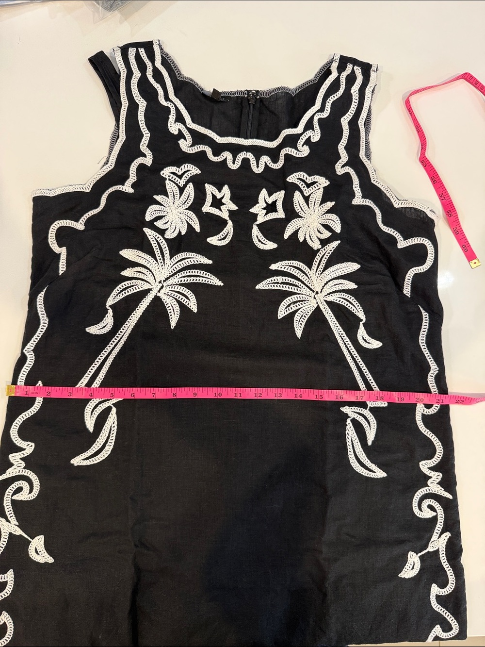 TALBOTS EMBROIDERED LINEN COTTON SHIFT DRESS | Size 12 - Picture 14 of 14